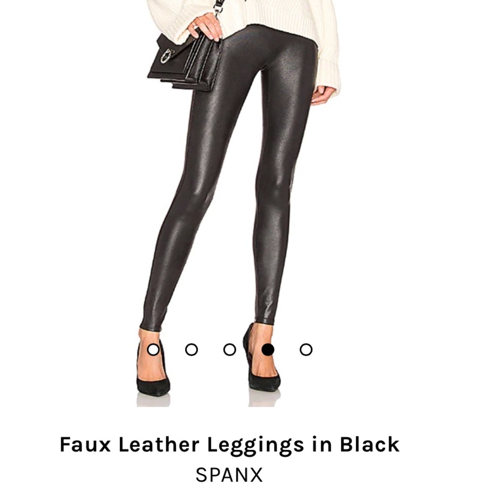 SPANX FAUX LEATHER LEGGINGS - SIZE M PETTITE